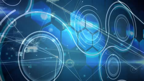 Animation-of-connections-and-diverse-data-on-blue-digital-screen